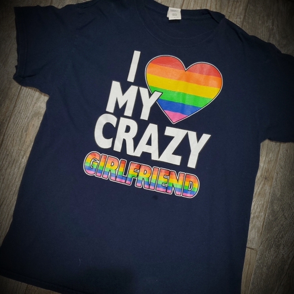 LGBTQ+ mens L ❤ MY GF PRIDE🏳️🌈🌈 T shirt - Picture 3 of 3
